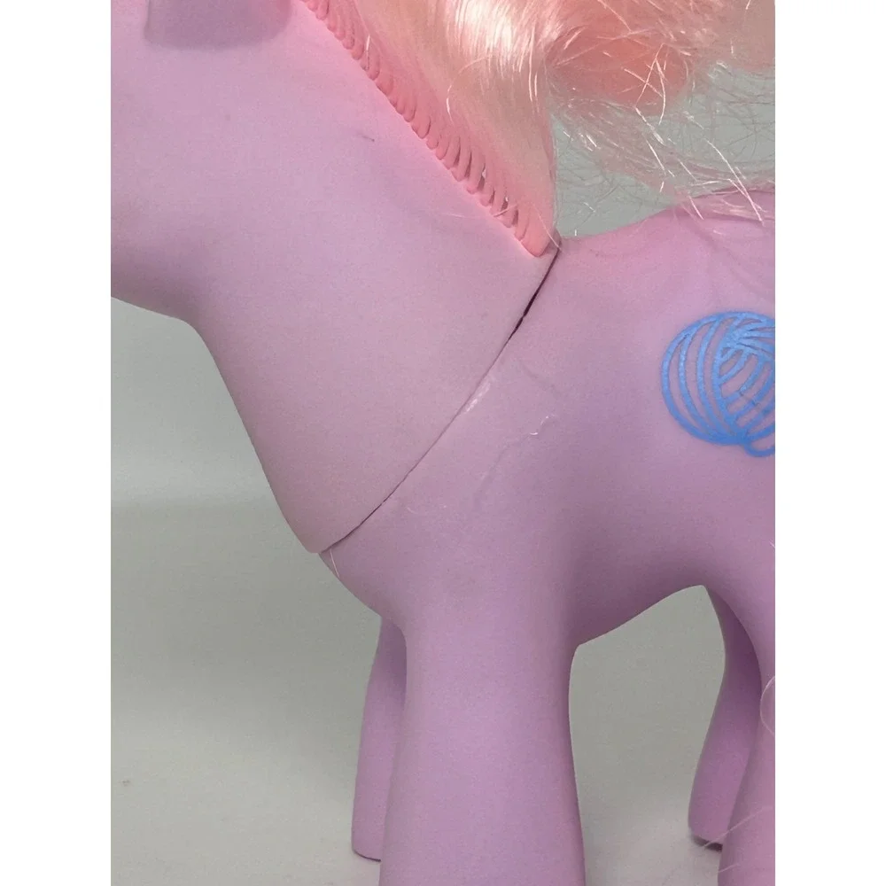 Vintage Hasbro MY LITTLE PONY Baby Fleecy G1 MLP Pink Lavender Yarn 1984 China 3